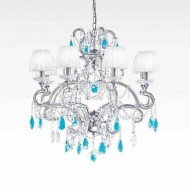 Люстра Beby Group Nuovo Vintage 6104/8 Satin Chrome White silk Celeste Люстра Beby Group Nuovo Vintage 6104/8 Satin Chrome White silk Celeste