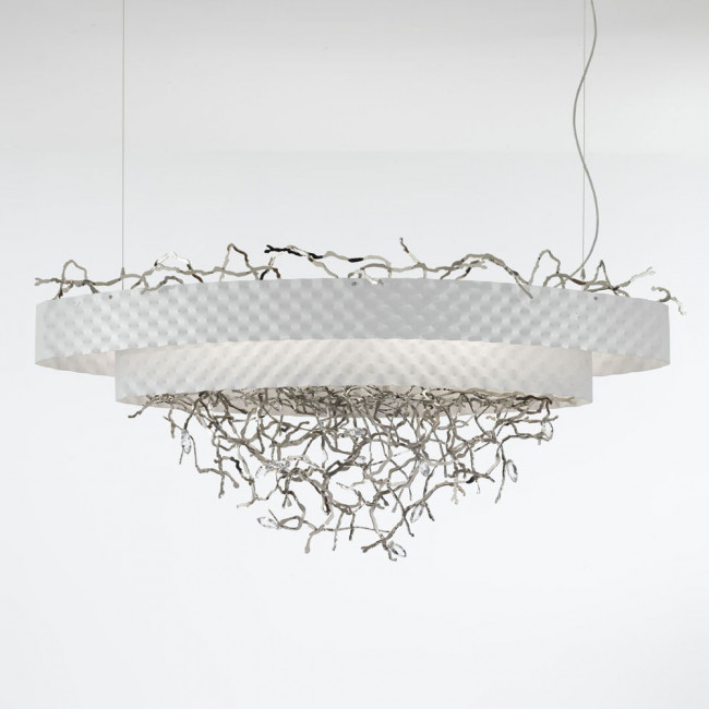 Подвесной светильник IDL Groovy 464/12 velvet white with pure steel Подвесной светильник IDL Groovy 464/12 velvet white with pure steel