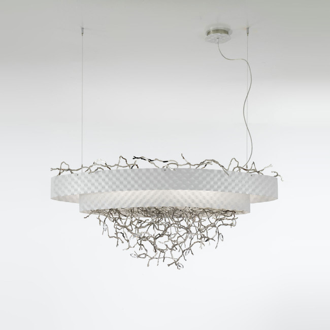 Подвесной светильник IDL Groovy 464/12 velvet white with pure steel Подвесной светильник IDL Groovy 464/12 velvet white with pure steel