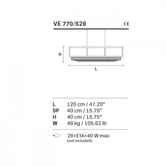 Подвесной светильник Masiero Impero & Deco VE 770/S28 Cut