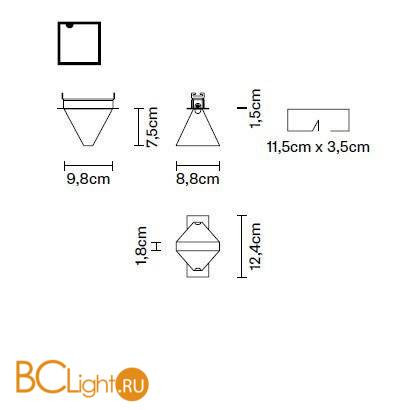 Встраиваемый спот (точечный светильник) Fabbian Tripla F41 F01 21 Встраиваемый спот (точечный светильник) Fabbian Tripla F41 F01 21