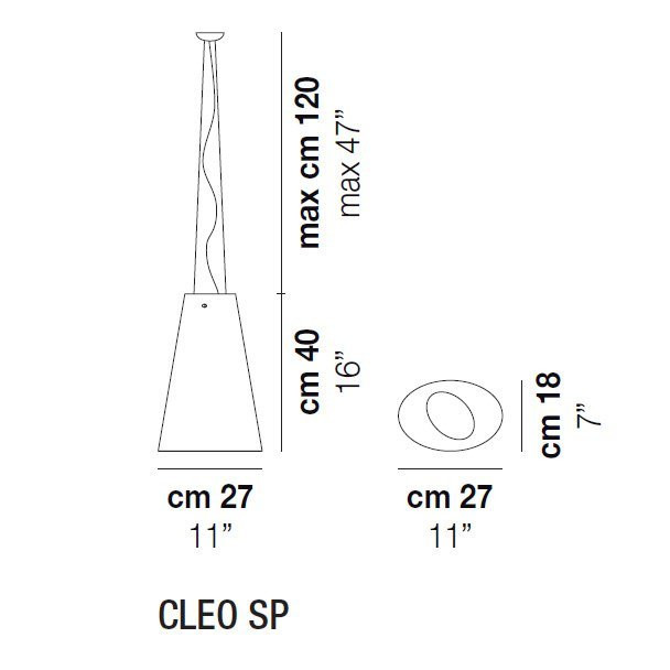 Подвесной светильник Vistosi Cleo SP E27 BC NI Подвесной светильник Vistosi Cleo SP E27 BC NI