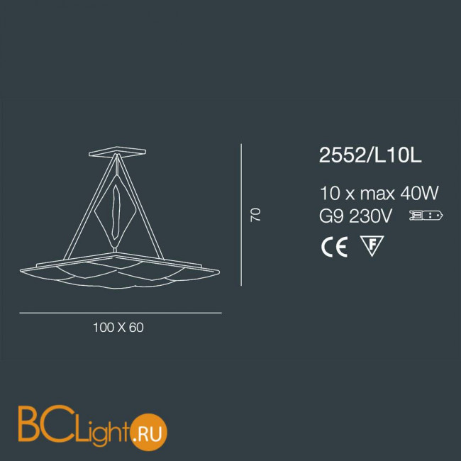 Потолочный светильник Bellart Alaska 2552/L10L 04/V01-V05 Потолочный светильник Bellart Alaska 2552/L10L 04/V01-V05