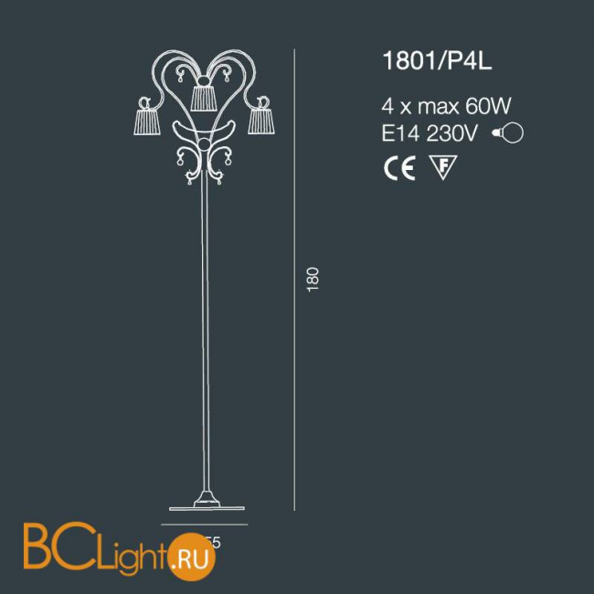 Торшер Bellart Venezia 1801/P4L 01/P04 Торшер Bellart Venezia 1801/P4L 01/P04