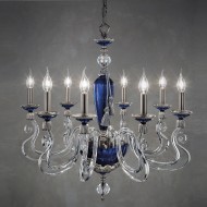 Люстра Euroluce Barocco L8 silver Blue Люстра Euroluce Barocco L8 silver Blue
