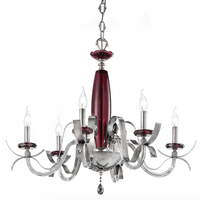 Люстра Euroluce Nuage L6 silver Amethyst Люстра Euroluce Nuage L6 silver Amethyst