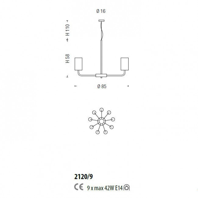 Люстра Sylcom Can Can 2120/9 BL