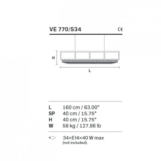 Подвесной светильник Masiero Impero & Deco VE 770/S34 Cut
