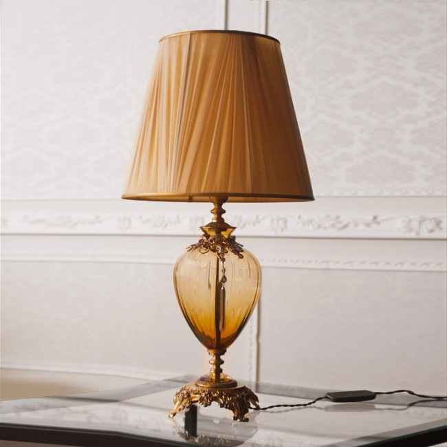 Настольная лампа Euroluce Nausicaa LG1 gold Amber Настольная лампа Euroluce Nausicaa LG1 gold Amber