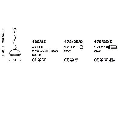 Подвесной светильник IDL Amalfi 478/35/E glossy laquer white / silver leaf inside Подвесной светильник IDL Amalfi 478/35/E glossy laquer white / silver leaf inside