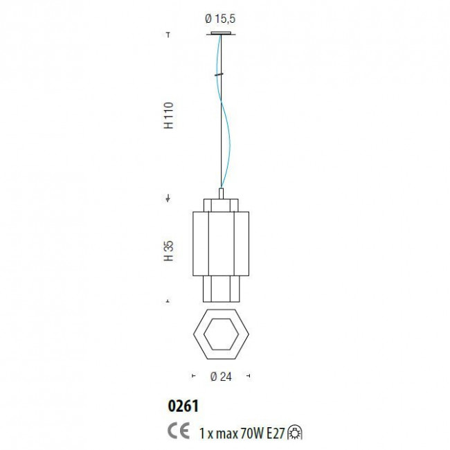 Подвесной светильник Sylcom Casa Blanca 0261 CR