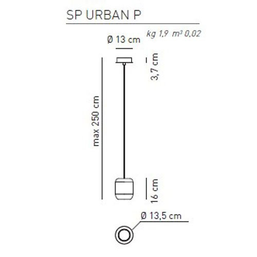 Подвесной светильник Axo Light Urban & Urban mini SP URBAN P BR XX LED Подвесной светильник Axo Light Urban & Urban mini SP URBAN P BR XX LED
