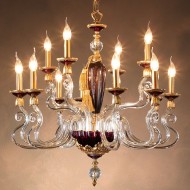 Люстра Euroluce Barocco L8+4 gold Amethyst Люстра Euroluce Barocco L8+4 gold Amethyst