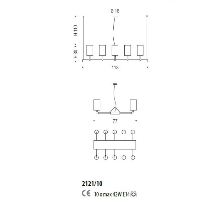 Люстра Sylcom Can Can 2121/10 FU
