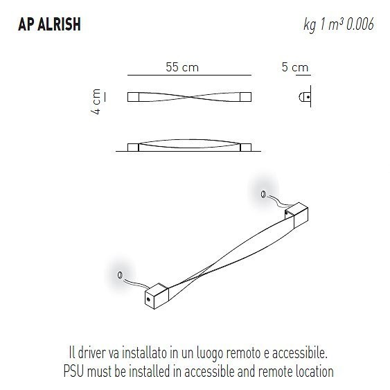 Настенный светильник Axo Light AP ALRISH APALRISHXXXXLED Настенный светильник Axo Light AP ALRISH APALRISHXXXXLED