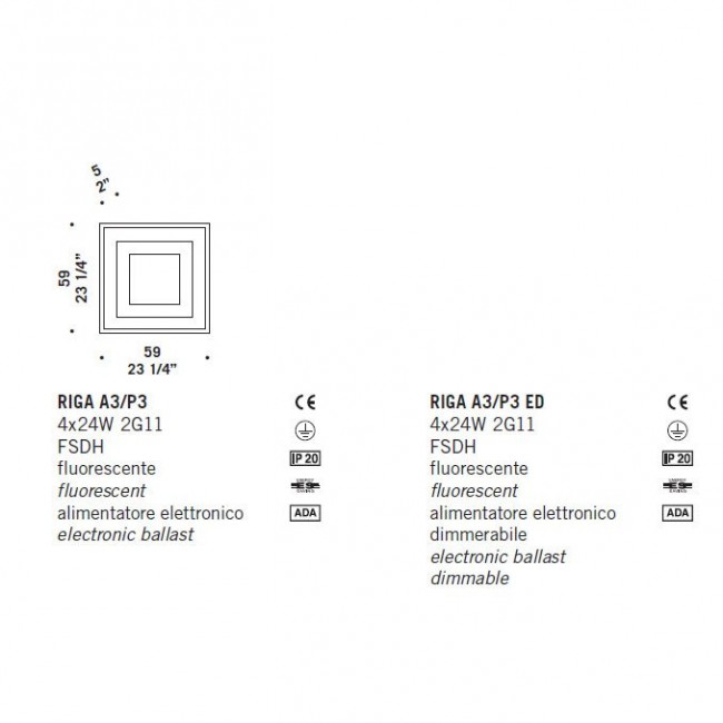 Настенный светильник De Majo RIGA A3/P3 ED 0RIGA0P31 Настенный светильник De Majo RIGA A3/P3 ED 0RIGA0P31