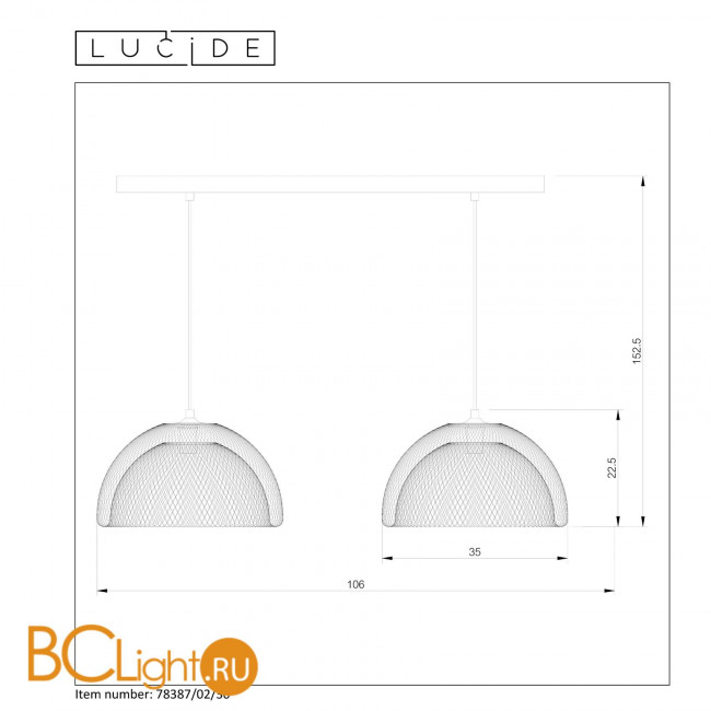 Подвесной светильник Lucide Mesh 78387/02/30 Подвесной светильник Lucide Mesh 78387/02/30
