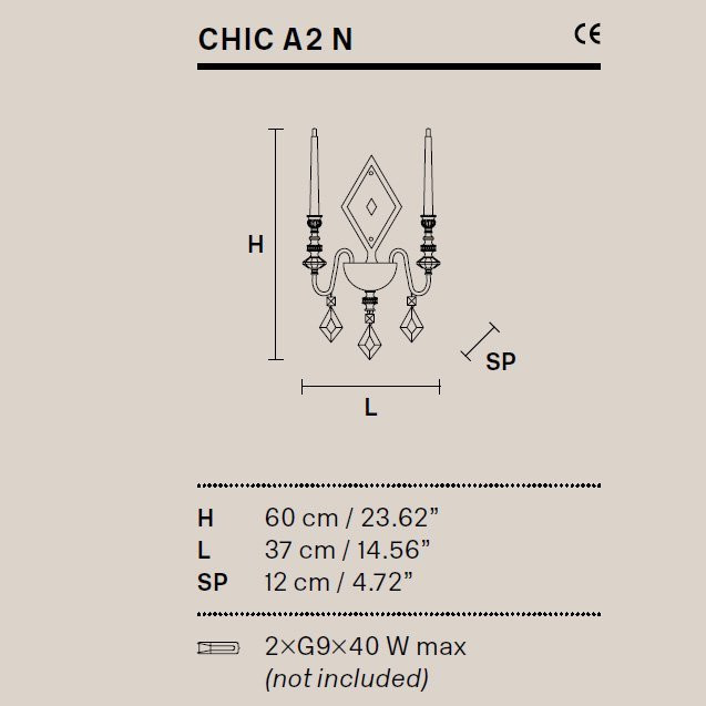 Бра Masiero Chic CHIC A2 N F01 Бра Masiero Chic CHIC A2 N F01