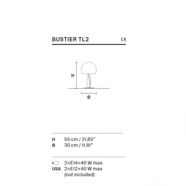 Настольная лампа Masiero Bustier TL2 V70