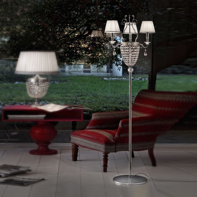 Торшер Masiero Elegantia STL3 G04-G06 / PON/16/WH Half cut glass Торшер Masiero Elegantia STL3 G04-G06 / PON/16/WH Half cut glass