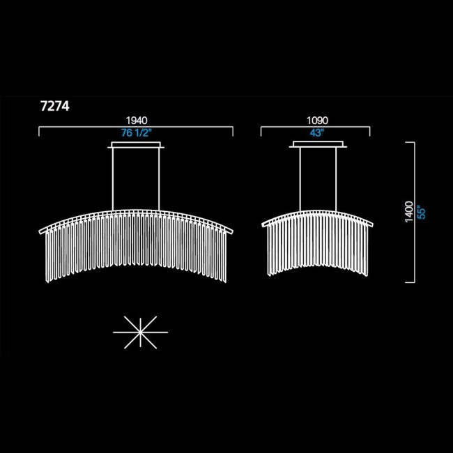 Подвесной светильник Barovier&Toso Palmyra 7274/CC/AA/IN