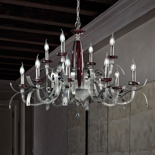 Люстра Euroluce Nuage L8+4 silver Amethyst Люстра Euroluce Nuage L8+4 silver Amethyst