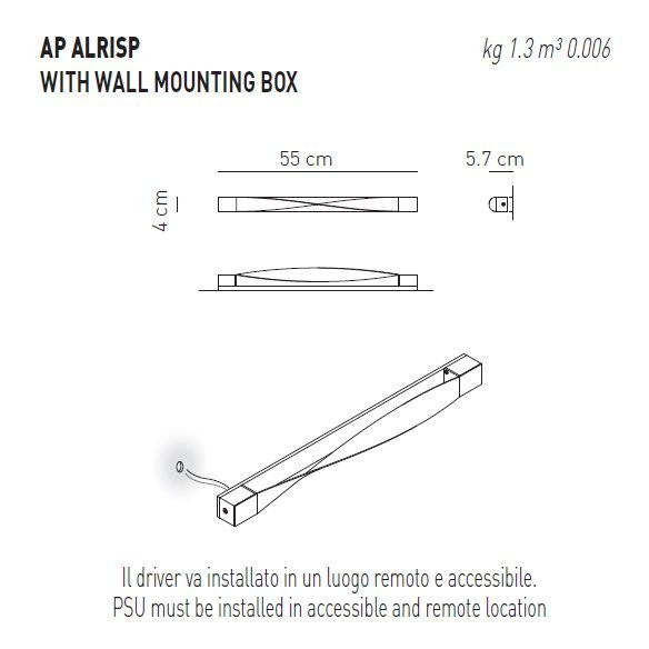 Настенный светильник Axo Light AP ALRISP APALRISPXXXXLED Настенный светильник Axo Light AP ALRISP APALRISPXXXXLED
