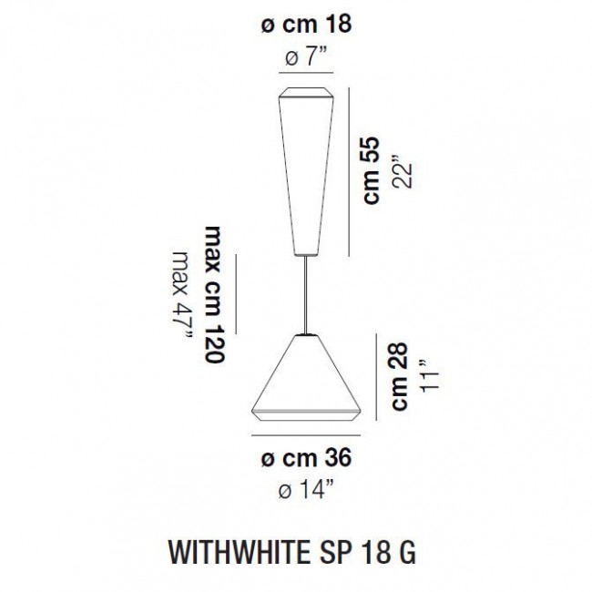 Подвесной светильник Vistosi WithWhite SP 18 G E27 BC BC Подвесной светильник Vistosi WithWhite SP 18 G E27 BC BC