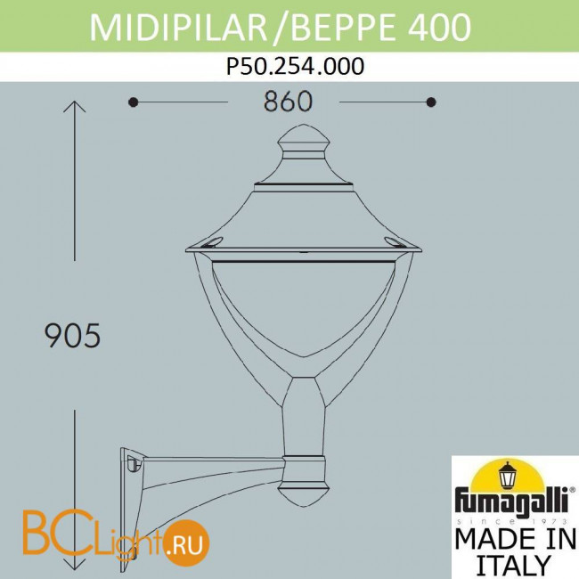 Уличный настенный светильник Fumagalli Beppe P50.254.000.AXH27