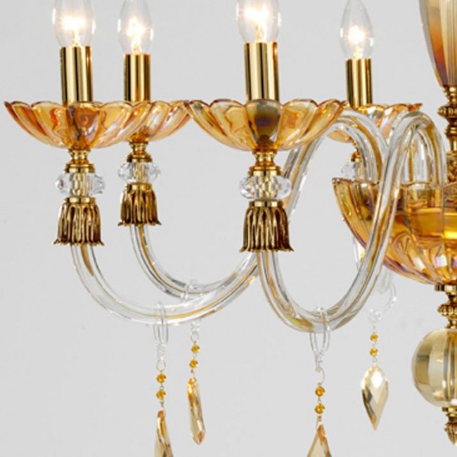 Люстра Euroluce Bloom L8 Gold Amber Люстра Euroluce Bloom L8 Gold Amber