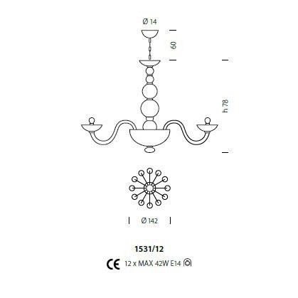 Люстра Sylcom Candiano 1531/12 K BLCR