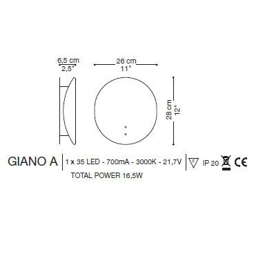 Настенный светильник La Murrina Giano A LED DD-3S Настенный светильник La Murrina Giano A LED DD-3S