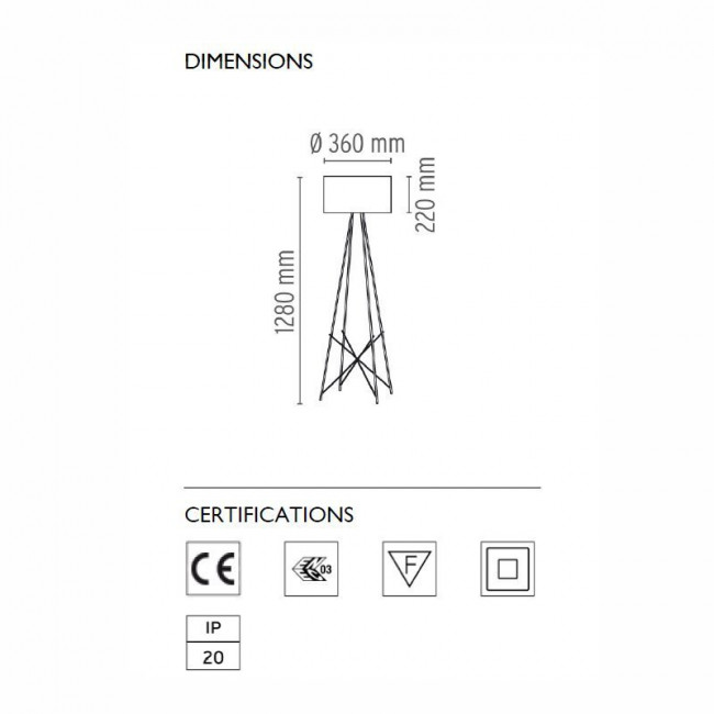 Торшер Flos Ray F1 Black F5916030