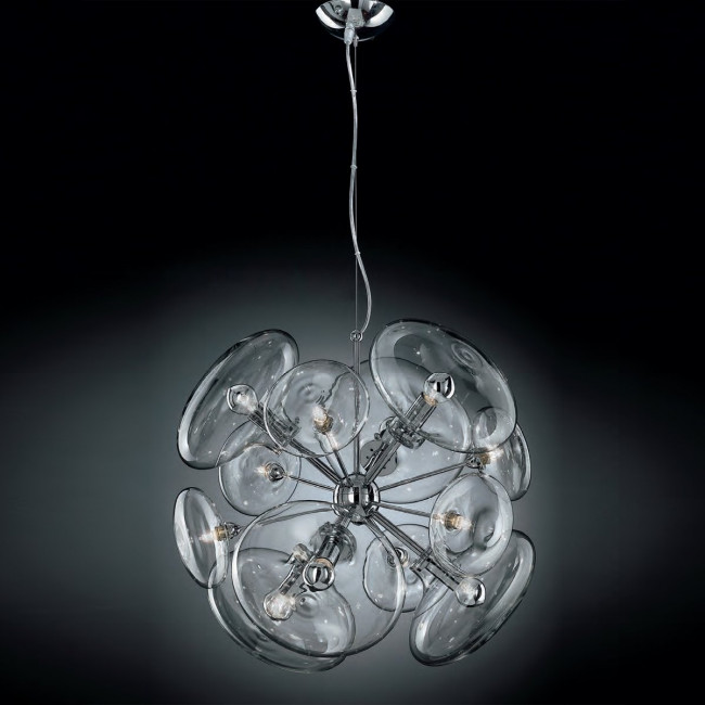 Подвесной светильник IDL Moira 366/12S chrome + transparent Подвесной светильник IDL Moira 366/12S chrome + transparent