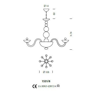 Люстра Sylcom Candiano 1531/8 K GRY