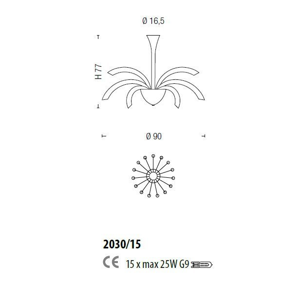Потолочная люстра Sylcom Phoenix 2030/15 FU