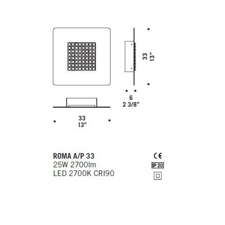 Настенный светильник De Majo ROMA A/P 33 ED 0ROMA0A20 Настенный светильник De Majo ROMA A/P 33 ED 0ROMA0A20
