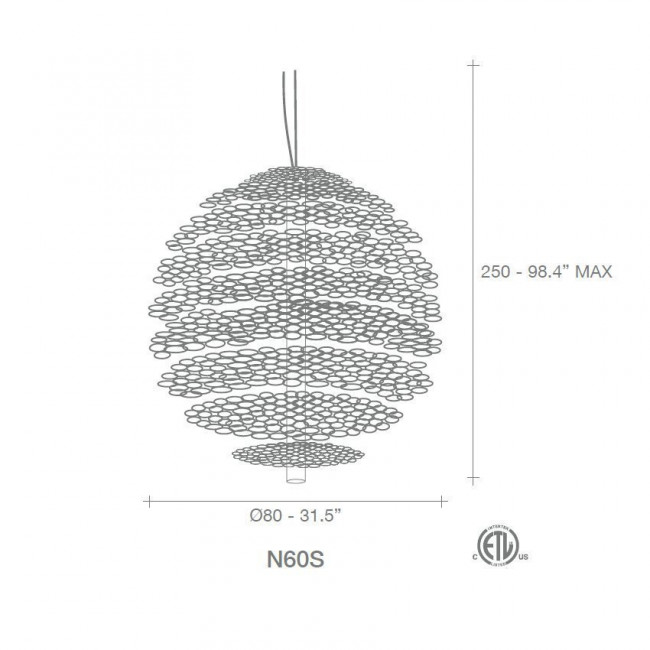 Подвесной светильник Terzani Tresor N60S H6 C8 Подвесной светильник Terzani Tresor N60S H6 C8
