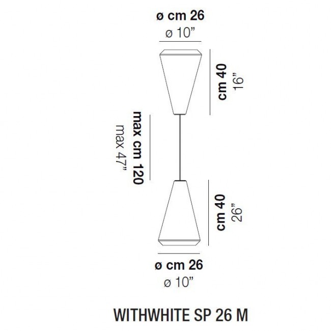 Подвесной светильник Vistosi WithWhite SP 26 M E27 BC BC Подвесной светильник Vistosi WithWhite SP 26 M E27 BC BC