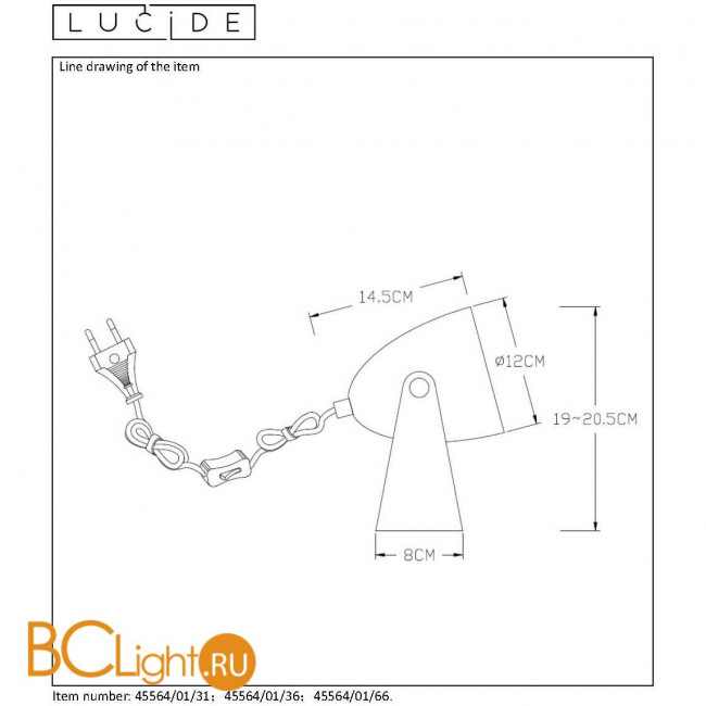 Настольная лампа Lucide Chago 45564/01/36