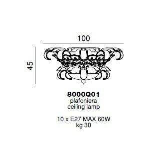 Потолочный светильник Beby Group Mademoiselle Corolle 8000Q01 Chrome Trasparent graniglia Glass Потолочный светильник Beby Group Mademoiselle Corolle 8000Q01 Chrome Trasparent graniglia Glass
