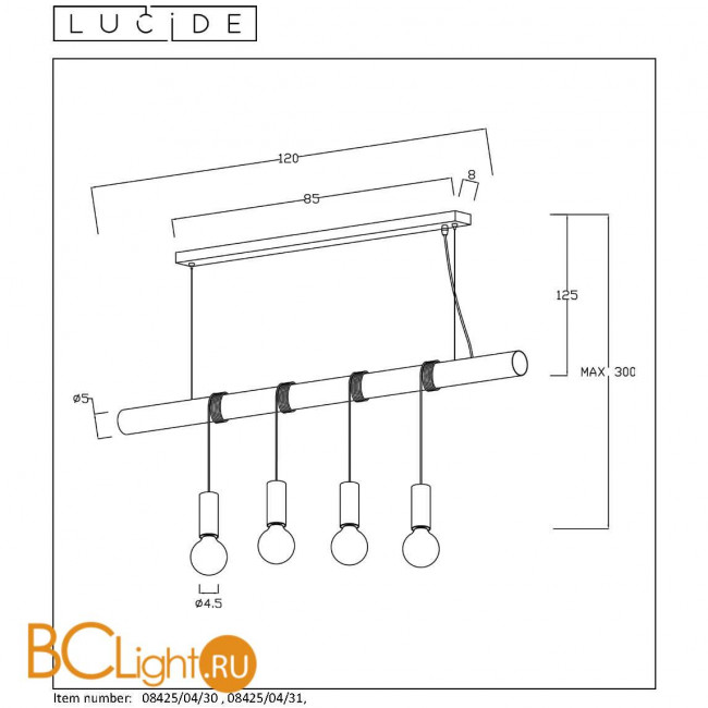 Подвесной светильник Lucide Jaime 08425/04/30 Подвесной светильник Lucide Jaime 08425/04/30