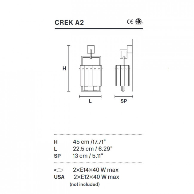 Бра Masiero Crek A2 G Бра Masiero Crek A2 G