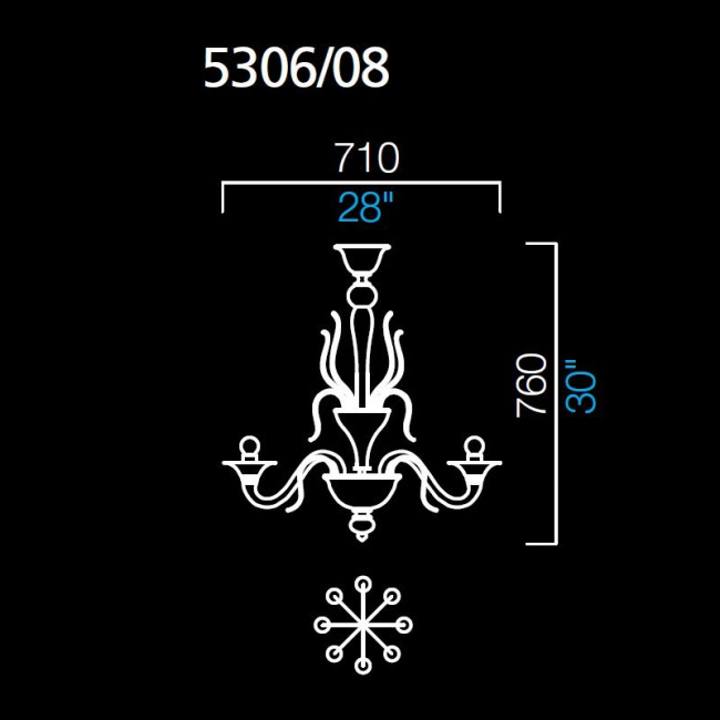 Люстра Barovier&Toso Fauve 5306/08/CC Люстра Barovier&Toso Fauve 5306/08/CC