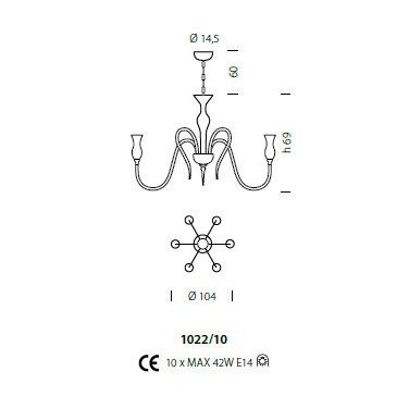 Люстра Sylcom Teodato 1022/10 D D.A Люстра Sylcom Teodato 1022/10 D D.A