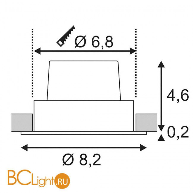 Встраиваемый спот (точечный светильник) SLV Tria 114381 Встраиваемый спот (точечный светильник) SLV Tria 114381