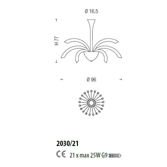 Потолочная люстра Sylcom Phoenix 2030/21 BL