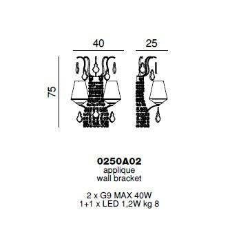 Бра Beby Group Charming beauty 0250A02 Light gold White White gold leaf