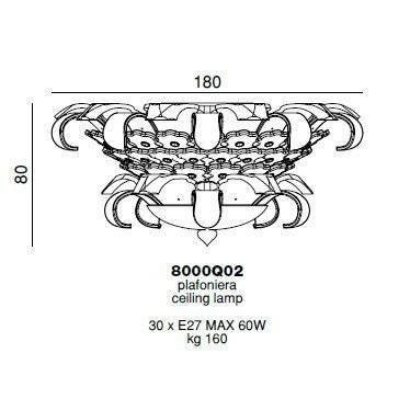 Потолочный светильник Beby Group Mademoiselle Corolle 8000Q02 Chrome Trasparent graniglia Glass Потолочный светильник Beby Group Mademoiselle Corolle 8000Q02 Chrome Trasparent graniglia Glass