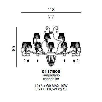Люстра Beby Group Miss Bjioux 0117B05 White Leather 01 White Trasparent Cut Crystal Люстра Beby Group Miss Bjioux 0117B05 White Leather 01 White Trasparent Cut Crystal
